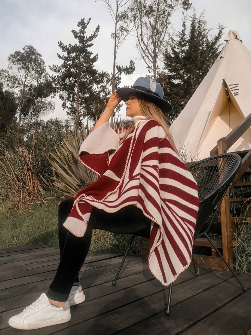 Poncho Natura - Rojo.