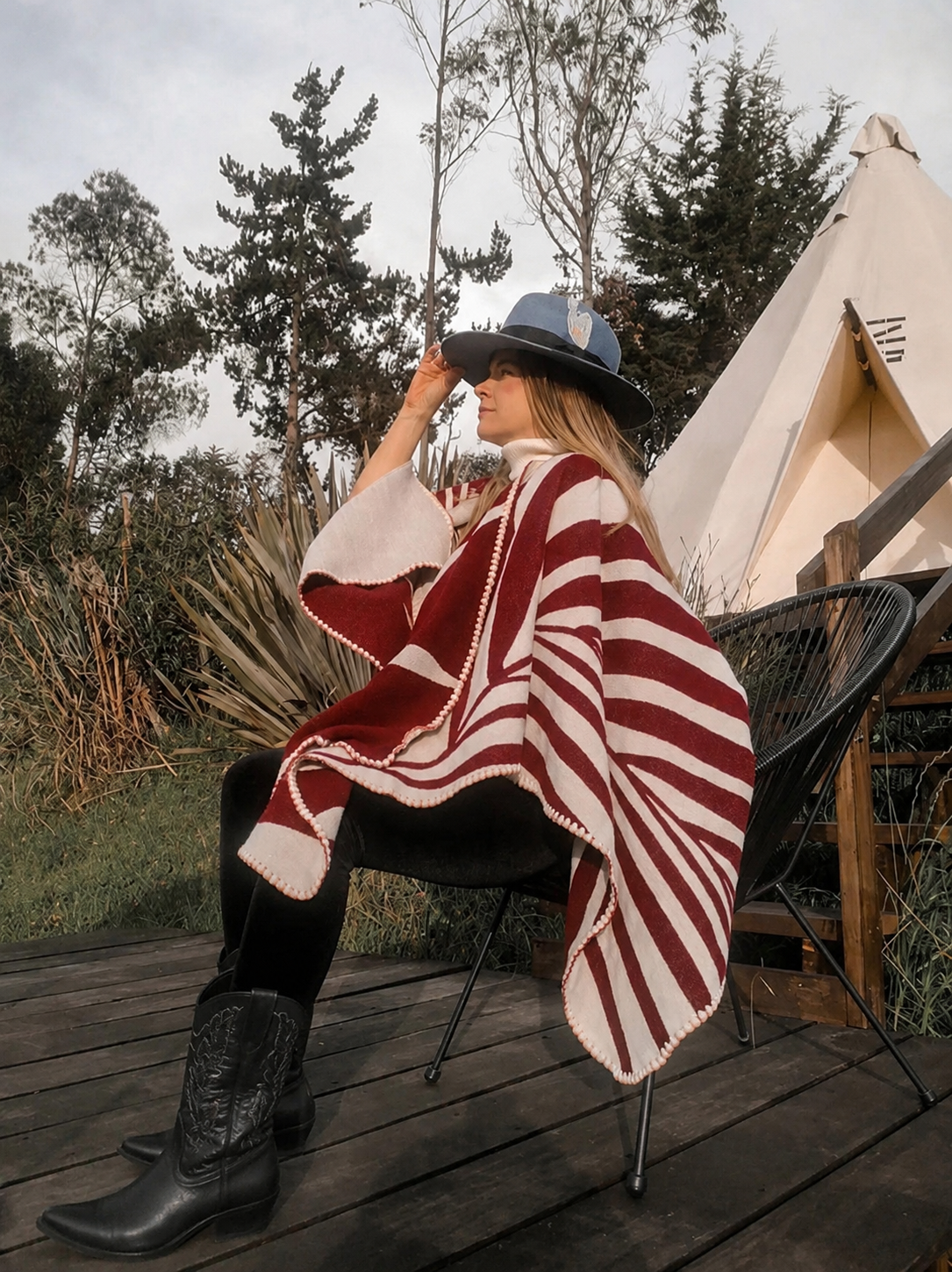Poncho Natura - Rojo.