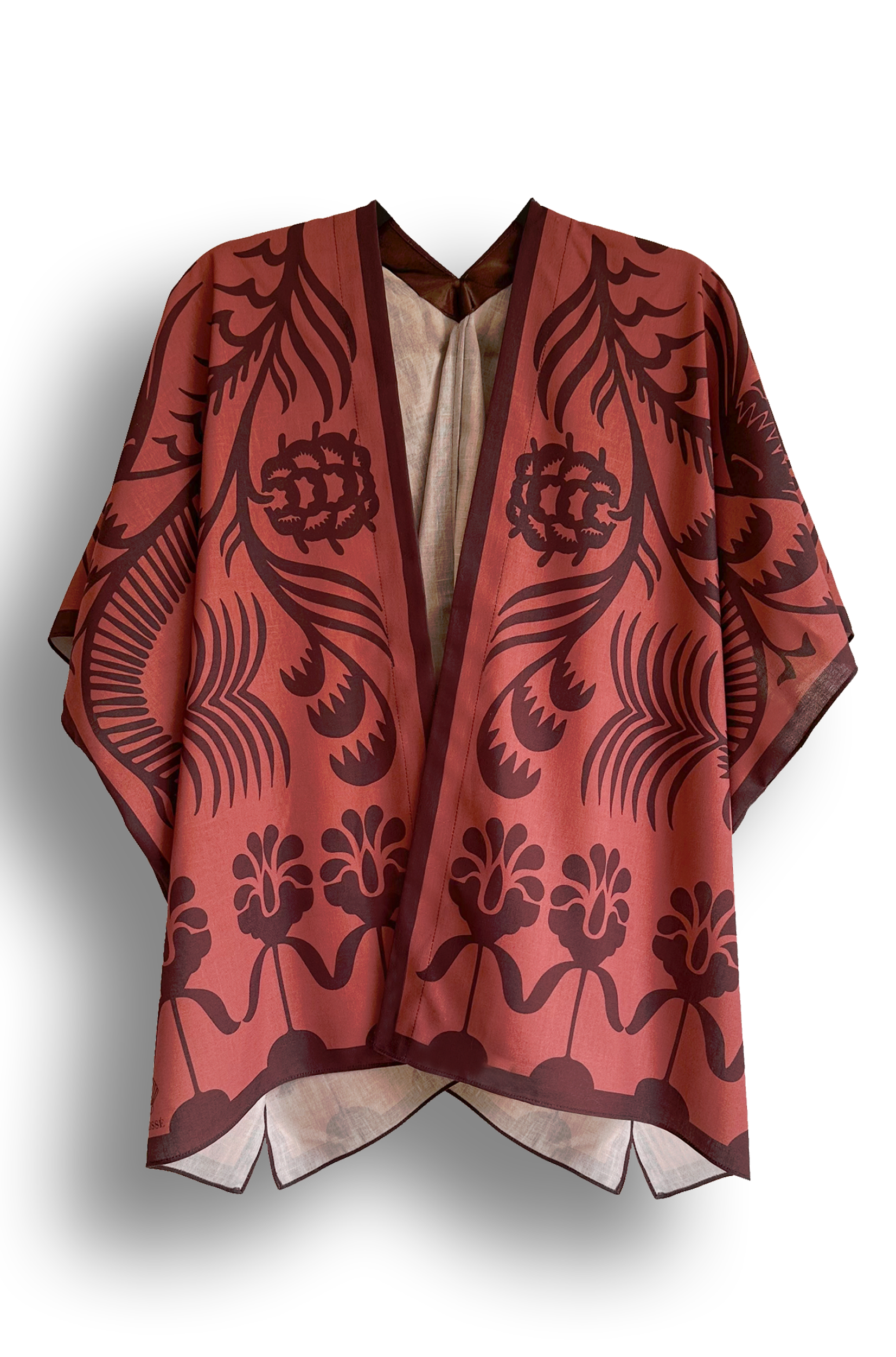Kimono Corto Agave Terracota, Lino