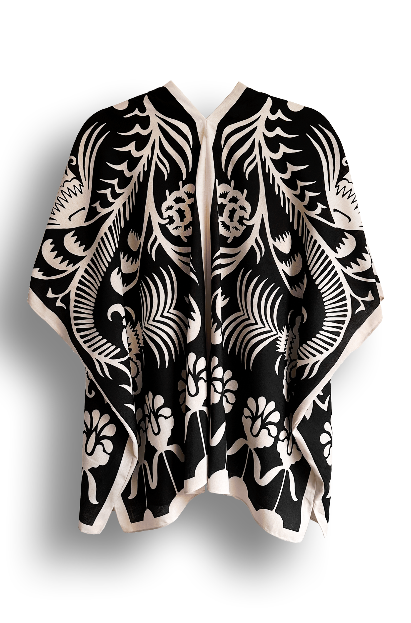 Kimono Corto Agave Negro, Lino