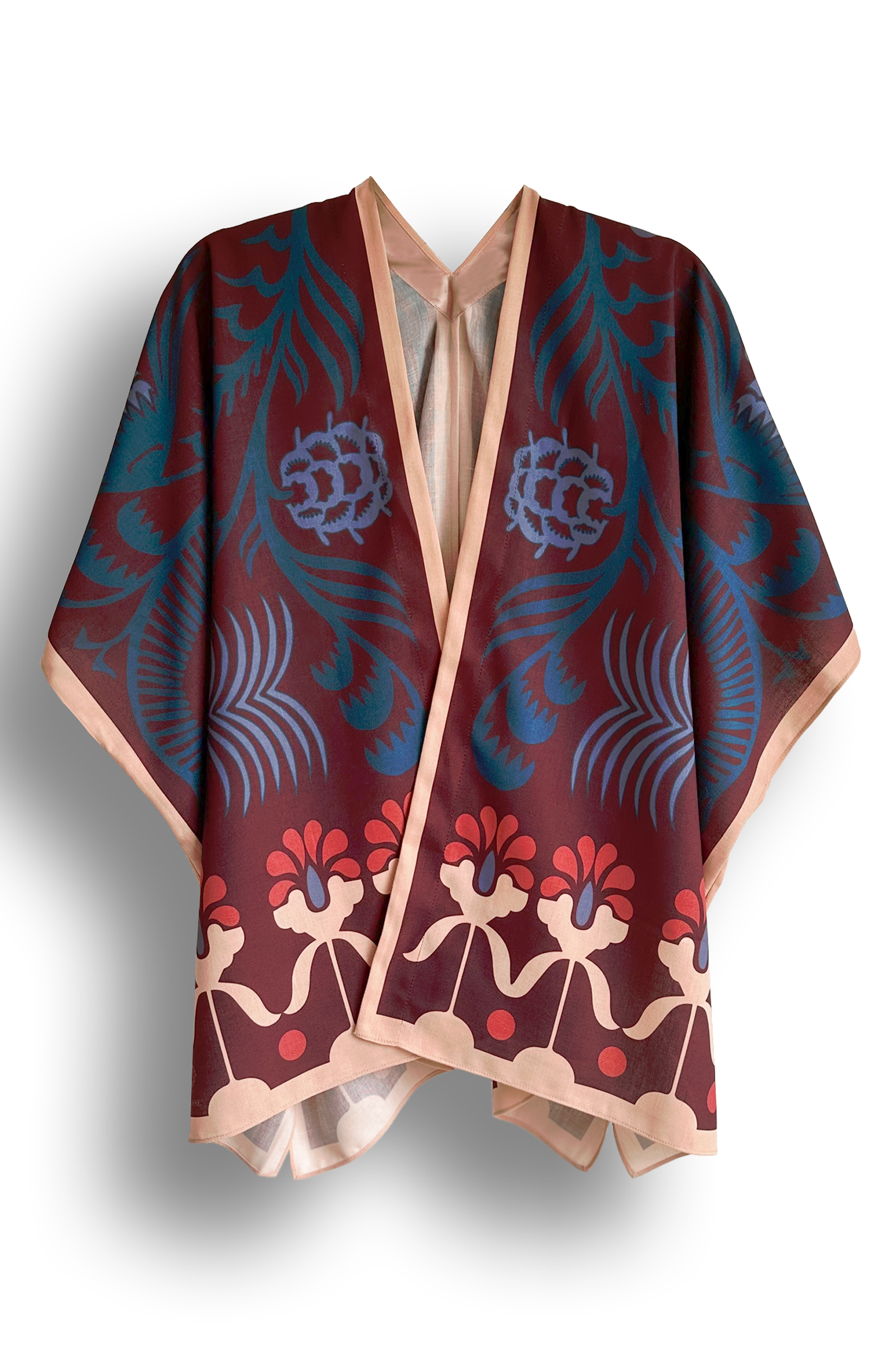 Kimono Corto Agave Vinotinto, Lino