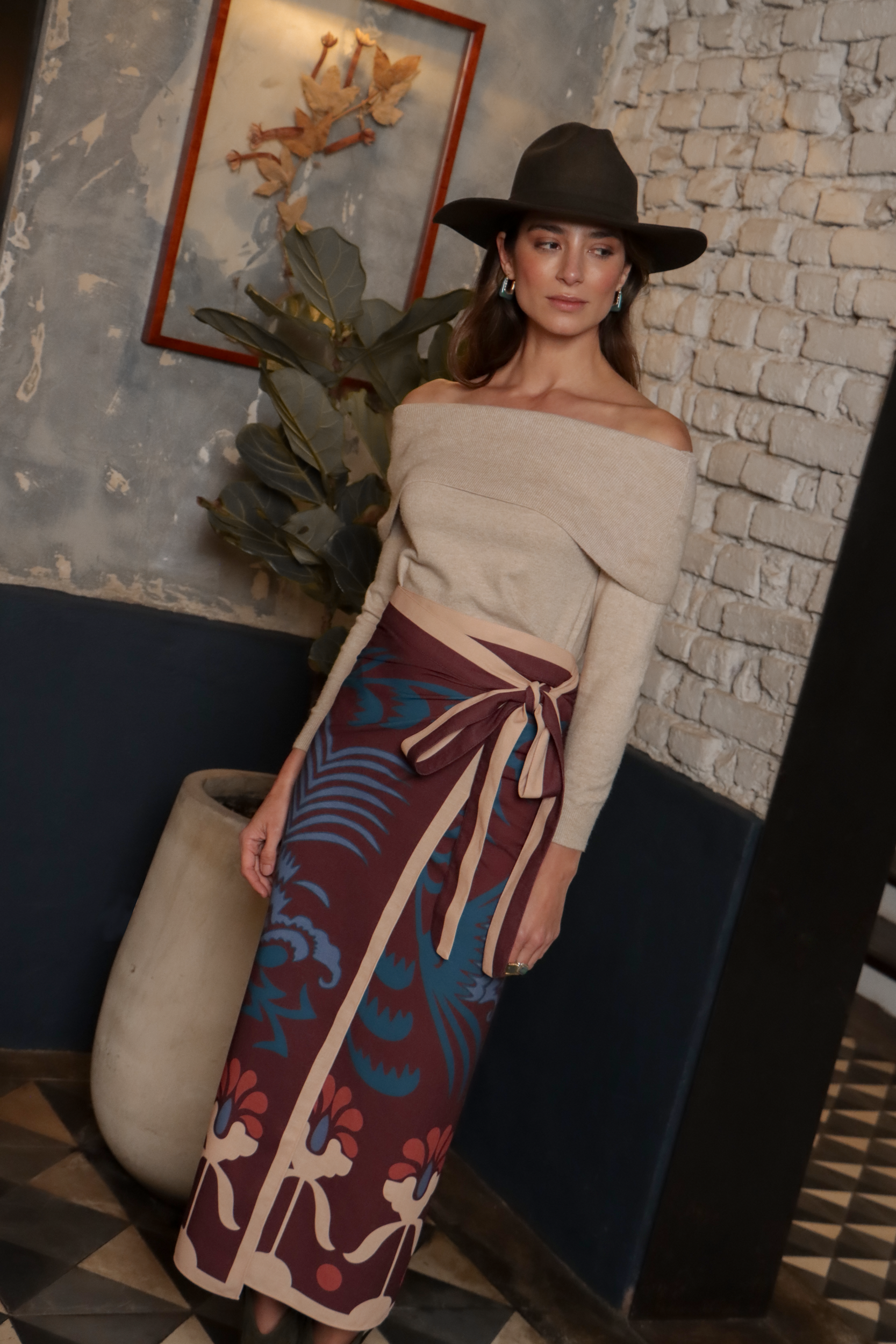 Sari Agave, Vinotinto / Vestido - Falda