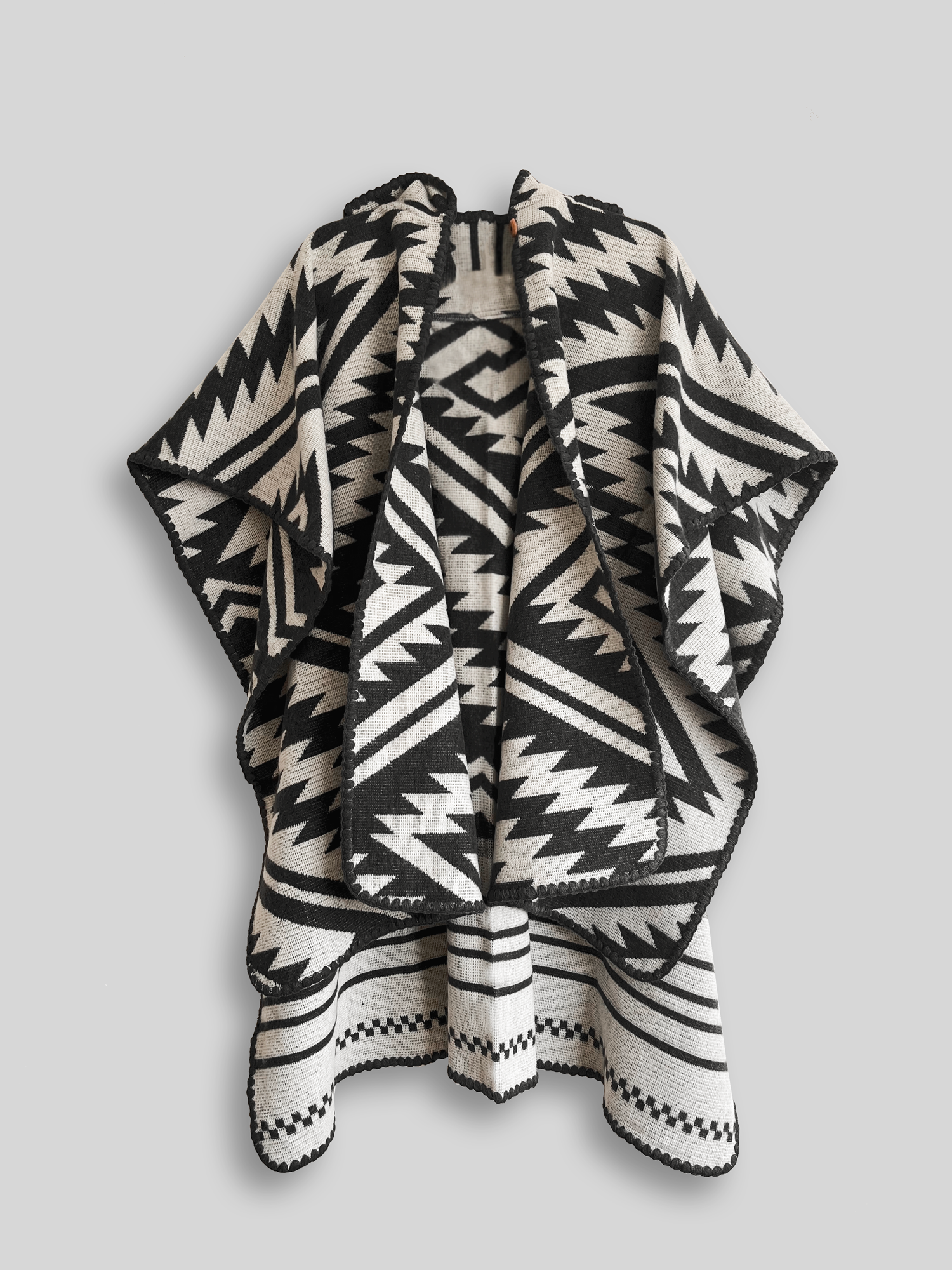 Poncho El Paso - Gris y Beige, con Capota