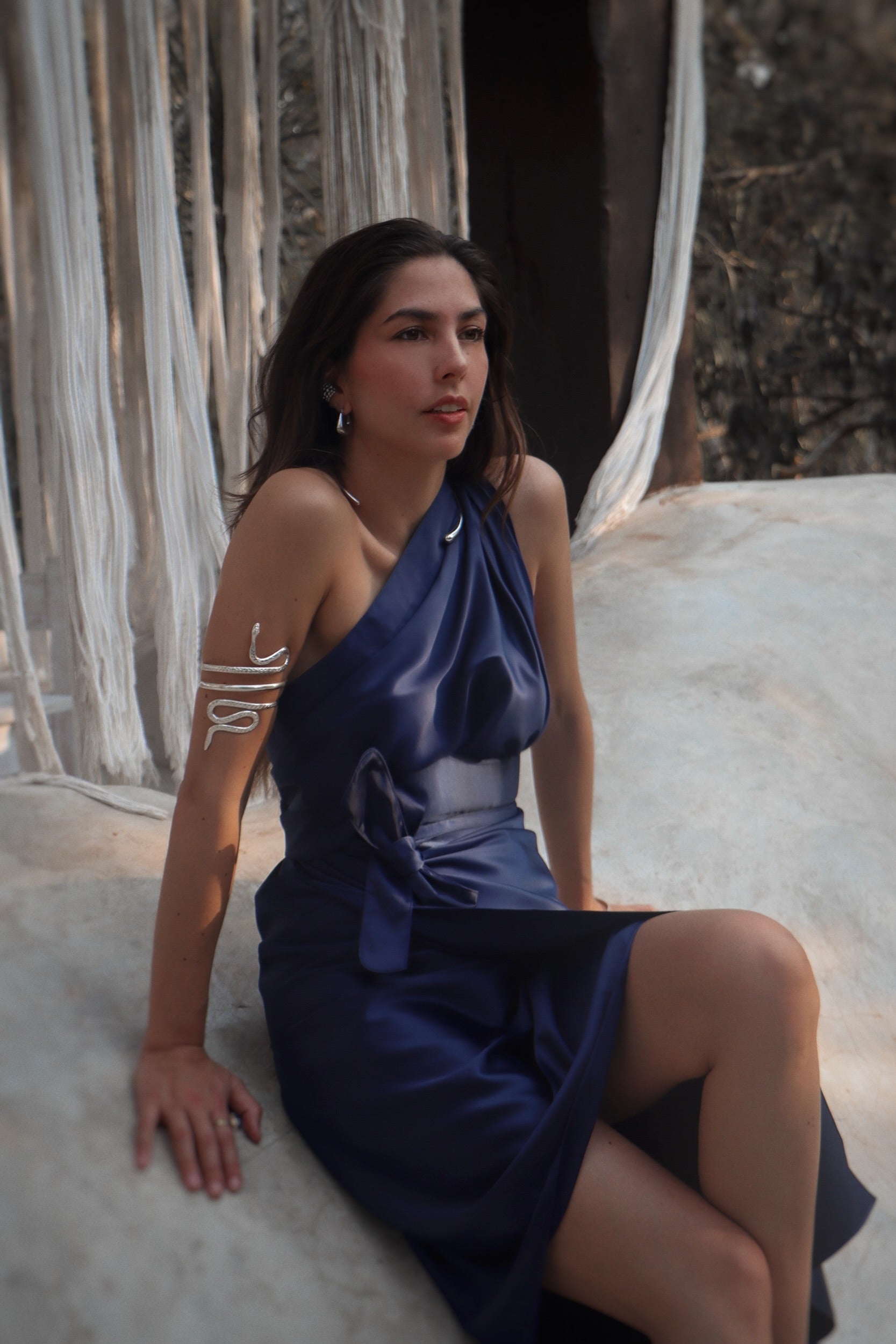 Sari Equinoccio, Azul Indigo / Vestido - Falda