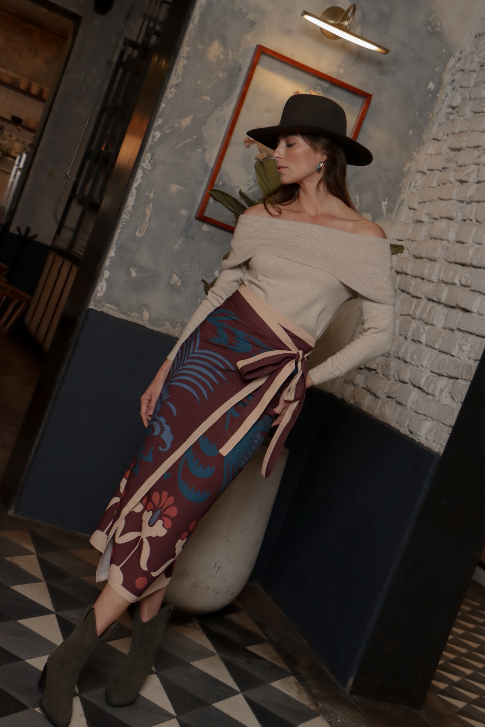 Sari Agave, Vinotinto / Vestido - Falda