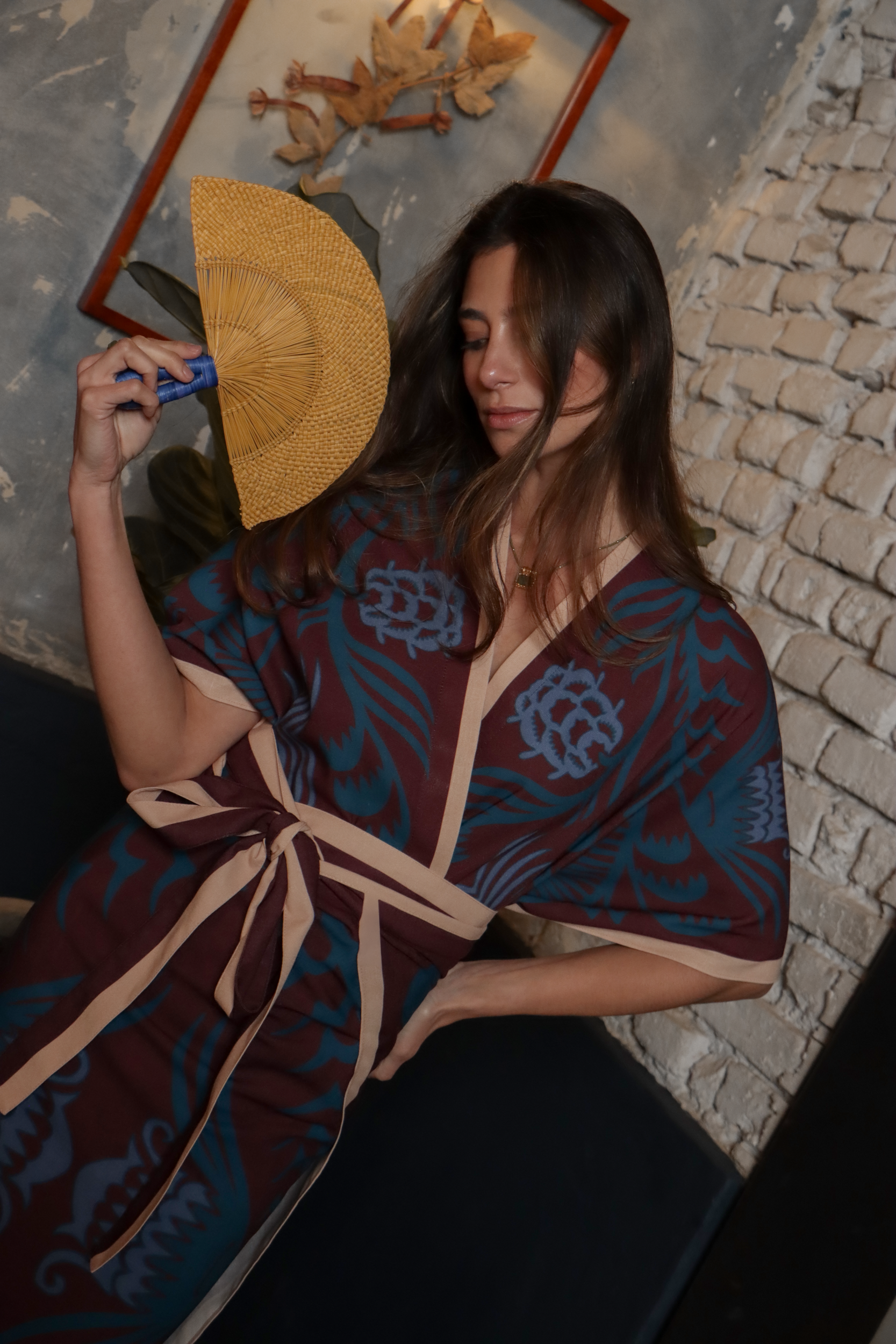 Kimono Agave Vinotinto, Lino