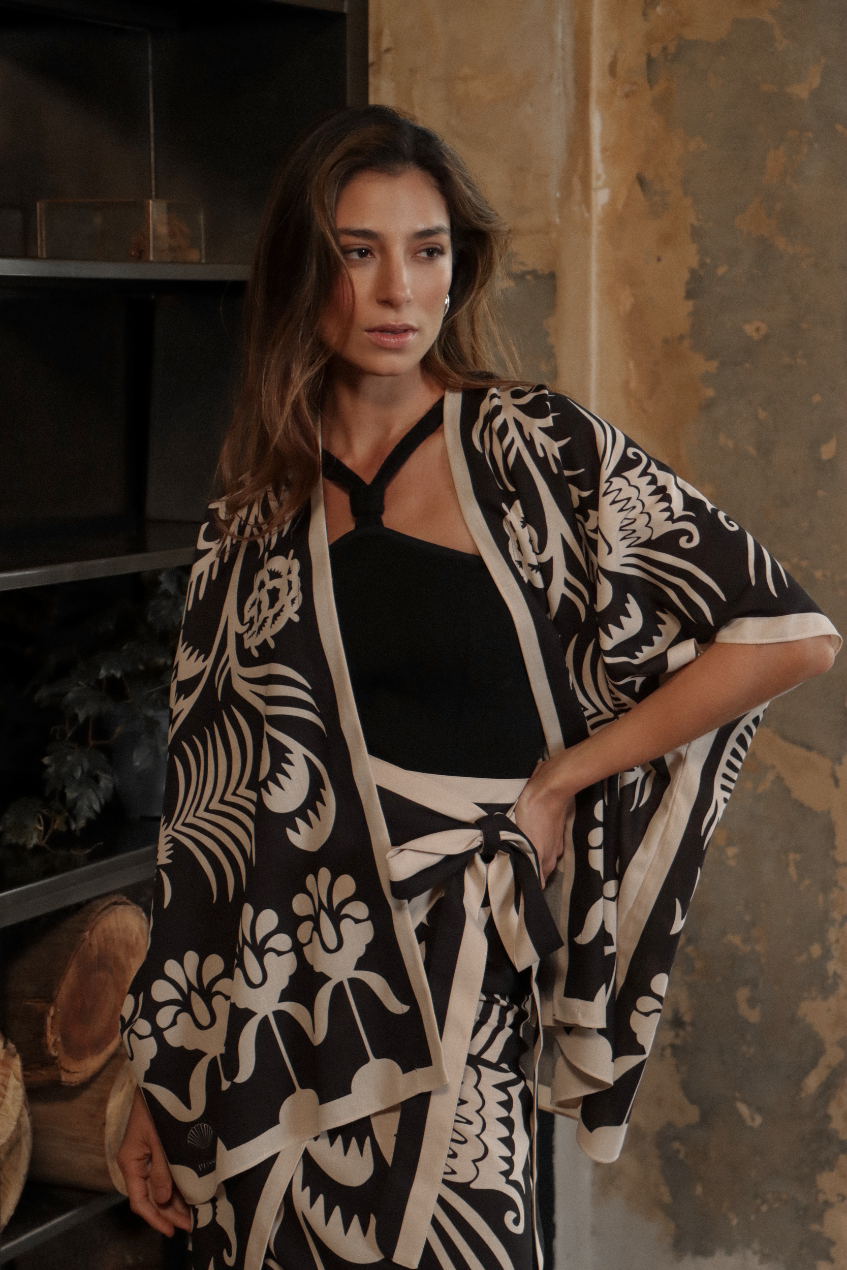 Kimono Agave Negro, Lino